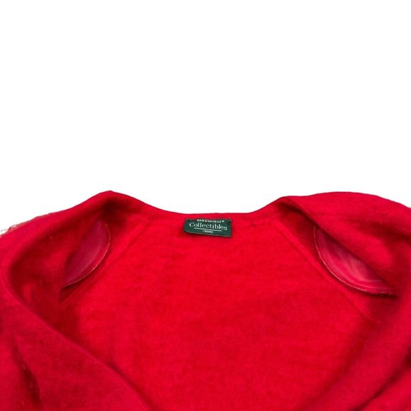 Vintage Parkhurst Red Buttoned Angora Rabbit Hair Cardigan Sweater Women's Sz M‎ - Picture 2 of 12